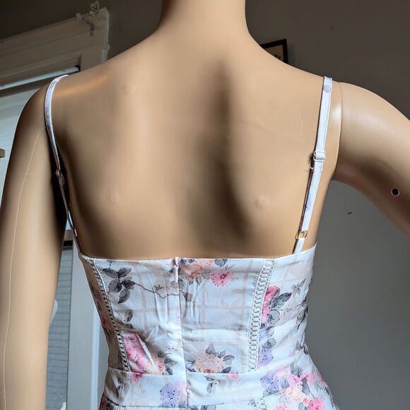 NWOT Floral Maxi Dress Drop Waist Gown Pink Cottagecore Size Medium - Picture 7 of 11